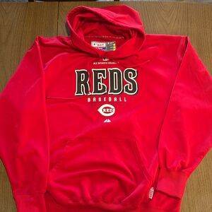 Majestic Cincinnati Reds Hooded Sweatshirt Pullover Mens size XL Thermabase